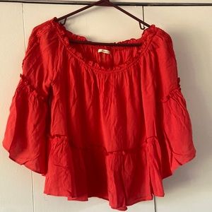 Coral off the shoulder blouse; Brand: Soprano; in great condition